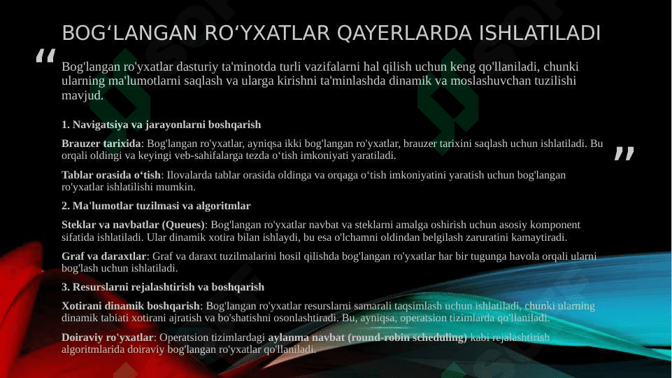 Bogʻlangan roʻyxatlar 8