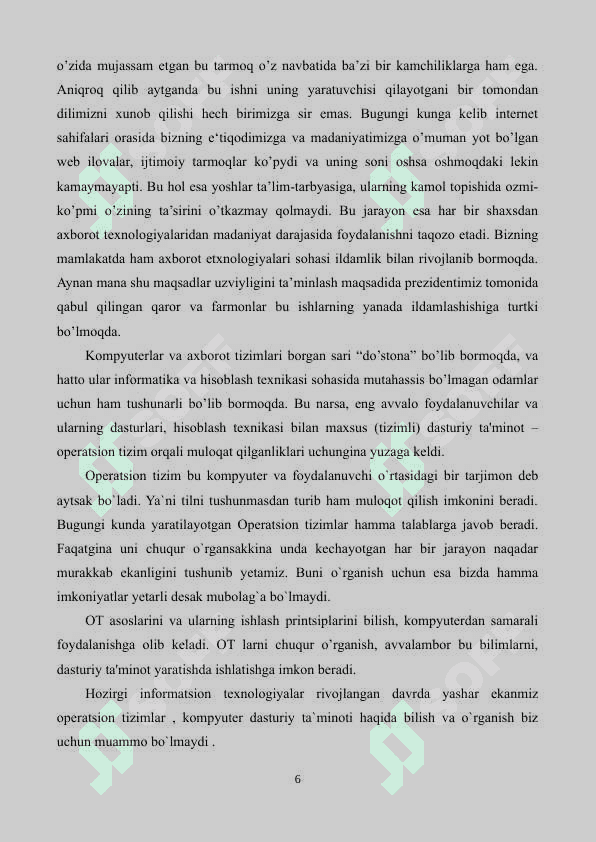 OPERATSION TIZIM TUSHUNCHASI,   KOMPYUTER TARMOQLARI ,KOMPYUTER DASTURLARI 3