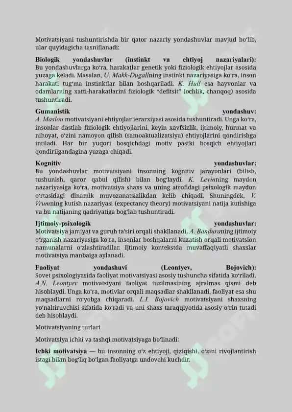 O‘quv va kasbiy faoliyat motivatsiyalari 2