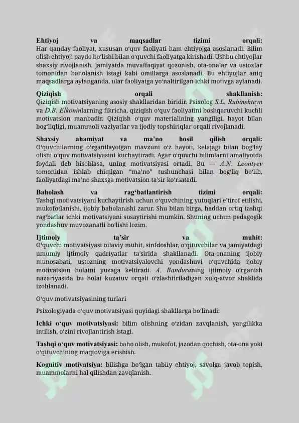 O‘quv va kasbiy faoliyat motivatsiyalari 4
