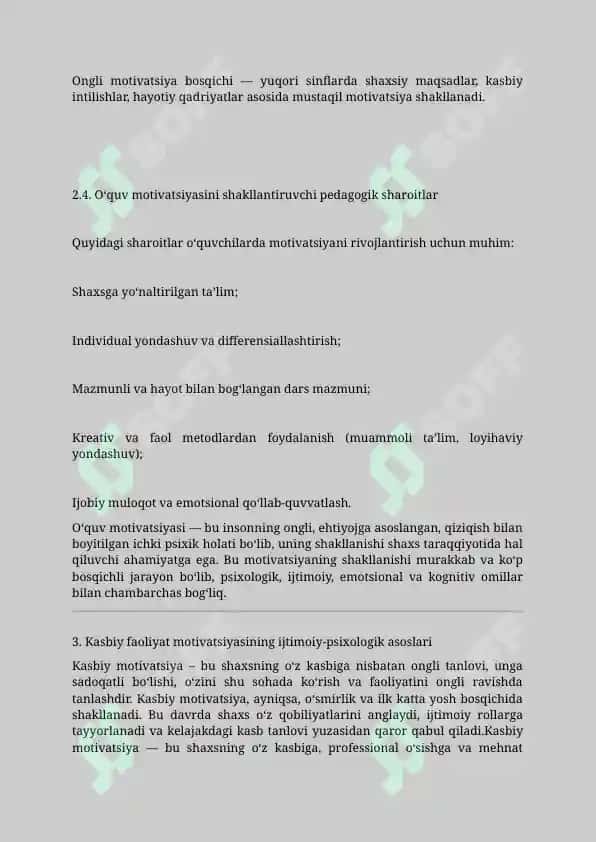 O‘quv va kasbiy faoliyat motivatsiyalari 8