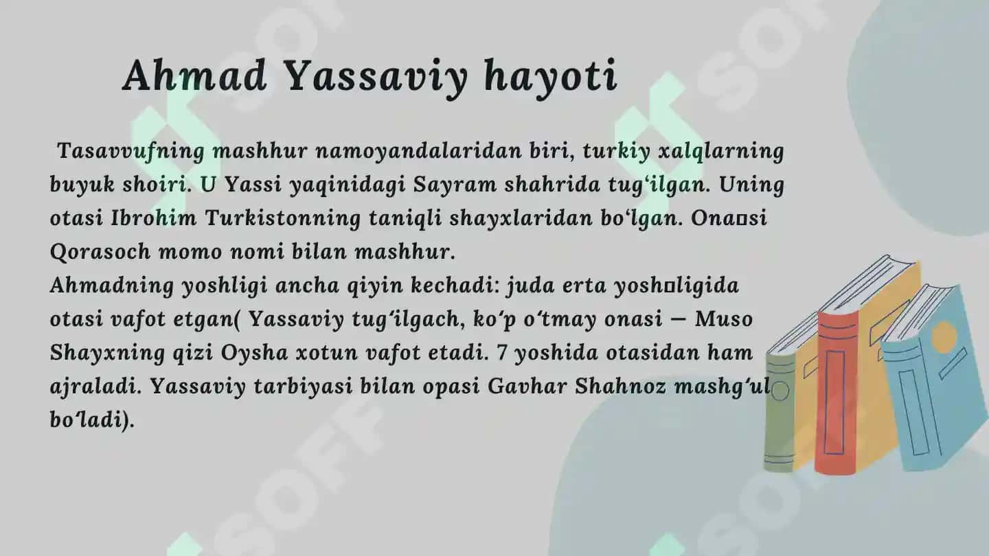 Ahmad Yassaviy hayoti VA ADIBNING "HIKMATLAR" ASARI 3
