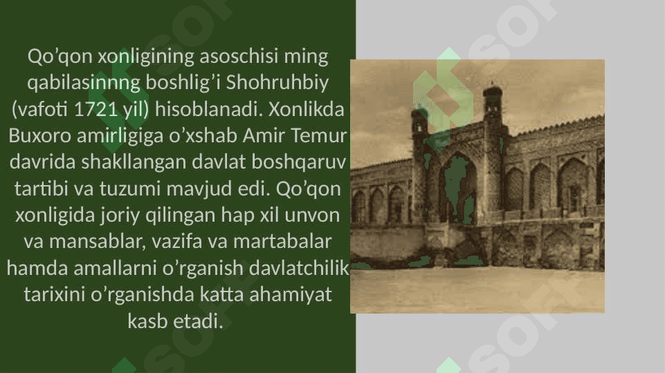Qo’qon xonligida diniy unvon va mansablar 4