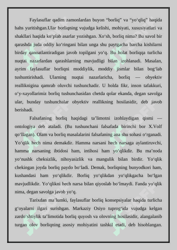 Falsafa va tabiiy ilmiy fanlarda borliqning mohiyatiga oid konsepsiyalar 2