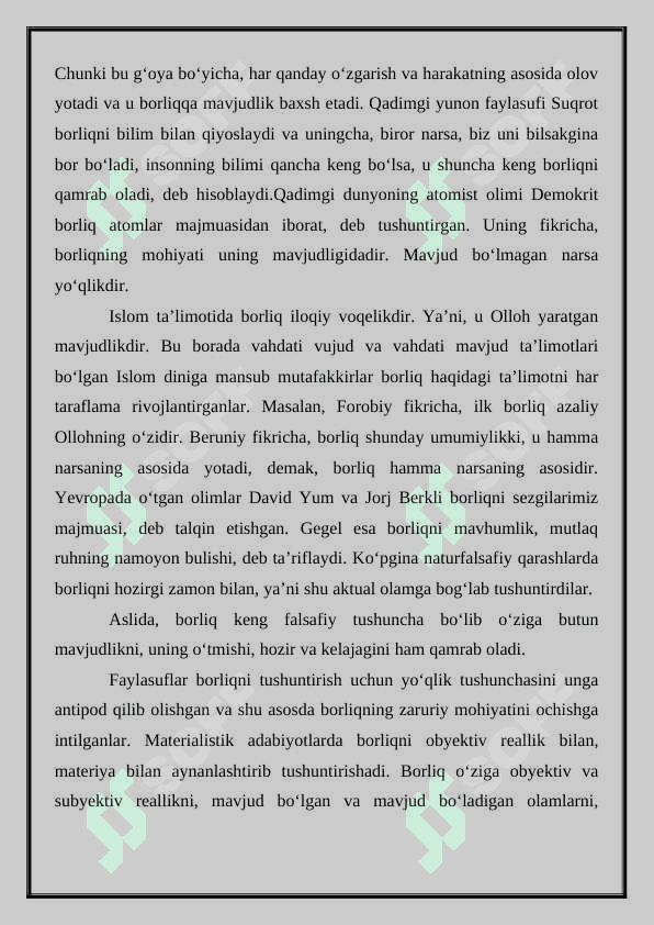 Falsafa va tabiiy ilmiy fanlarda borliqning mohiyatiga oid konsepsiyalar 3