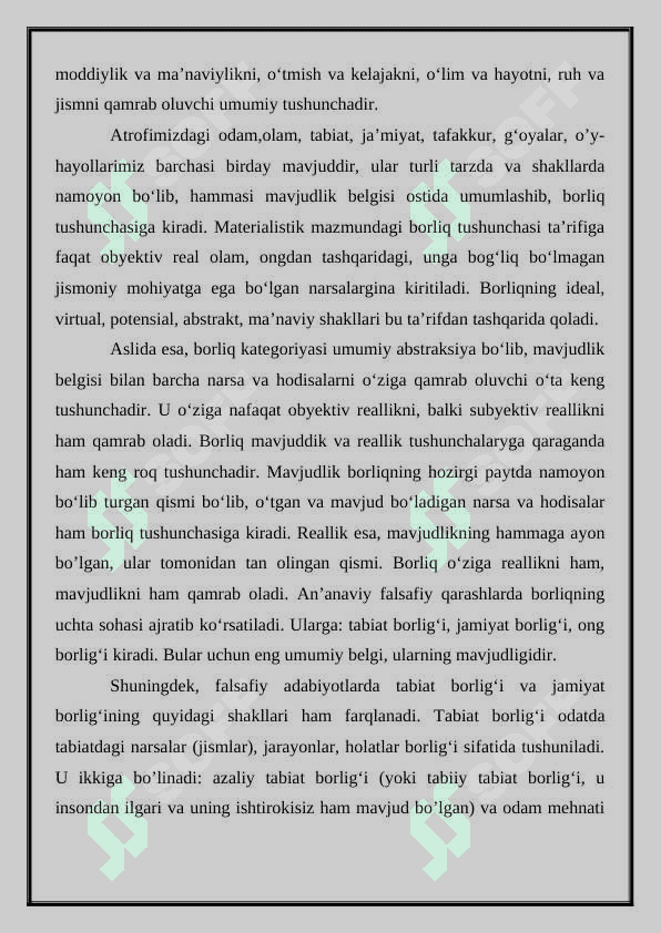 Falsafa va tabiiy ilmiy fanlarda borliqning mohiyatiga oid konsepsiyalar 4