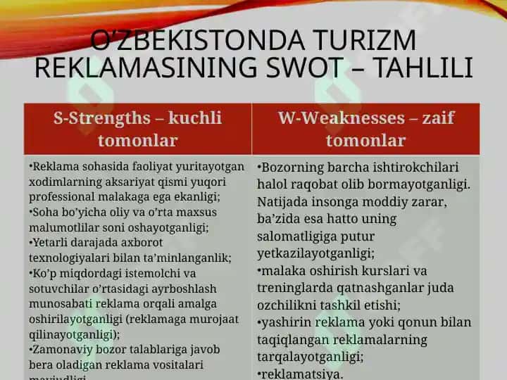 Turizm bozori reklama faoliyati 6