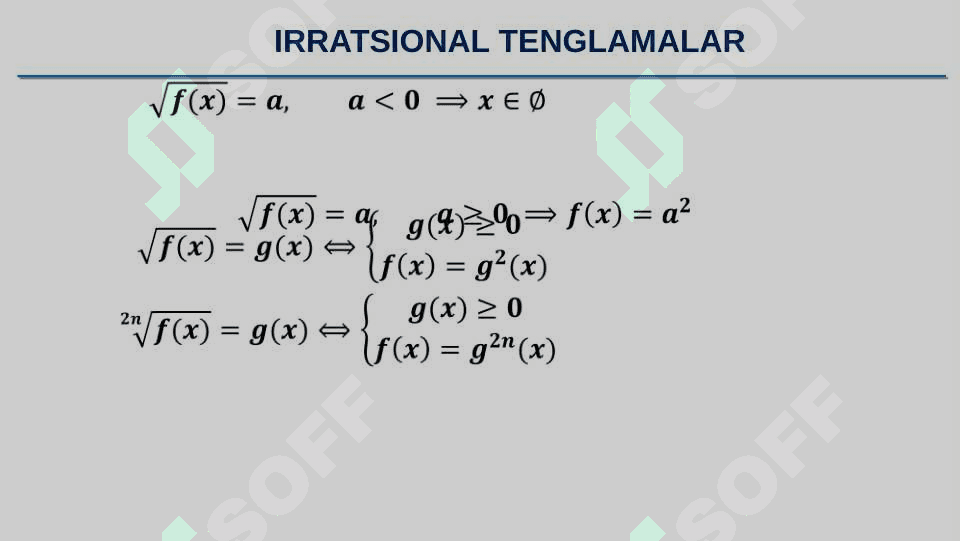 Sodda Irratsional tenglamalar. 3