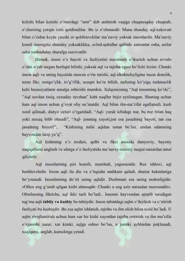 Boshlang'ich sinf o'quvchilarida aqliy tarbiyani shakllantirish yo'llari BMI 4