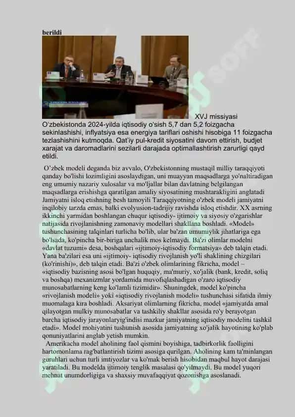 Iqtisodiy o’sishning hozirgi zamon shakli va uning yangicha sifati. 7