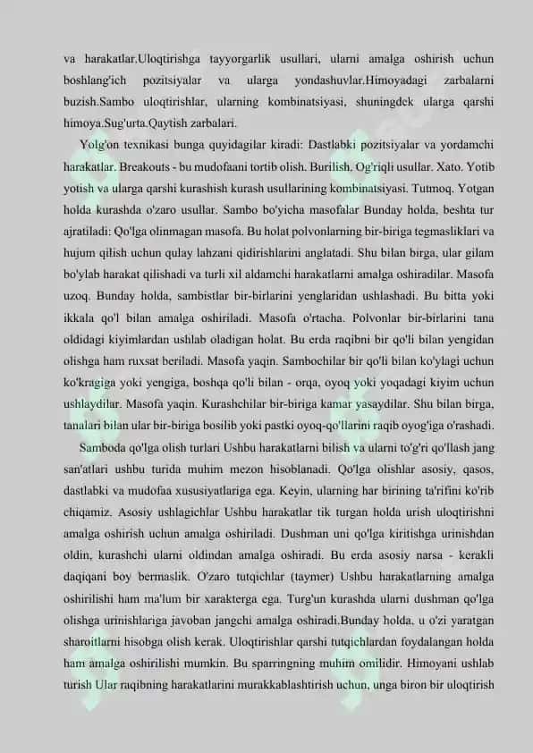 Sambo kurashining rivojlanishi tarixi va qoidalari 4