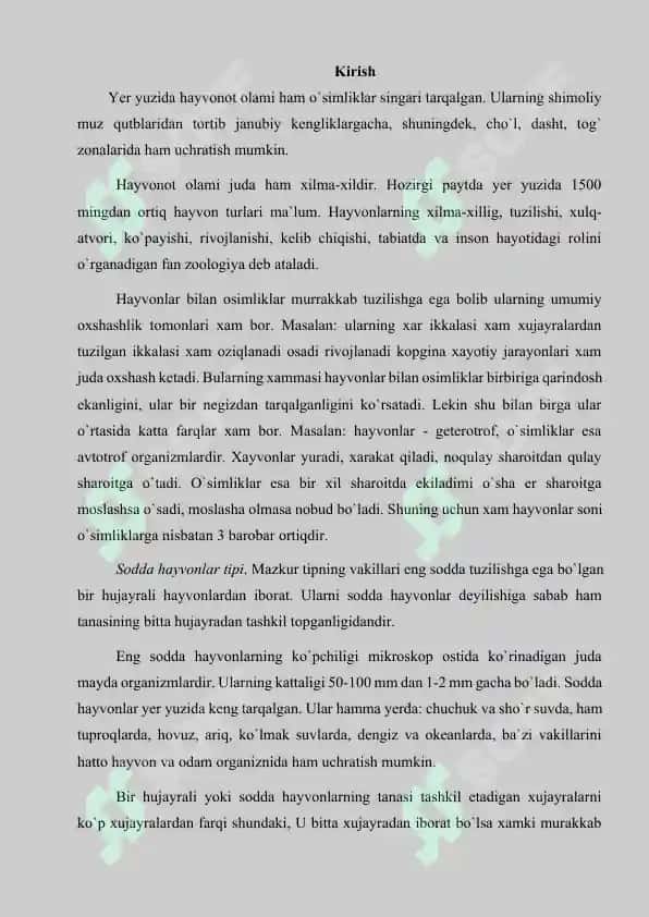 Hayvonot olami vakillari òrtasidagi òzaro munosabat 2
