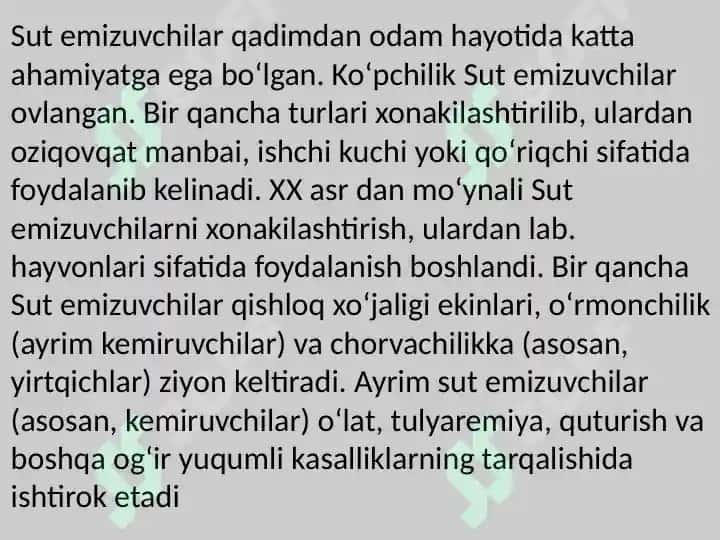 Sutemizuvchilar sinfi 4