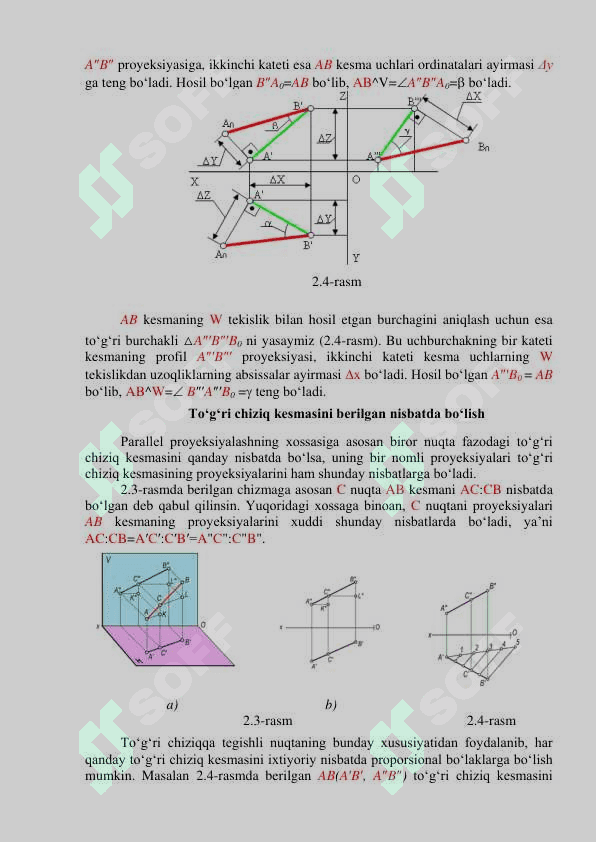 To'g'ri chiziqning ortogonal proeksiyalari 4