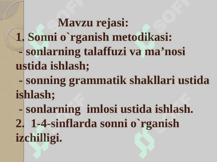 Sonni oʻrganish metodikasi 2