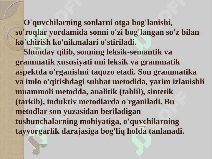 Sonni oʻrganish metodikasi 5
