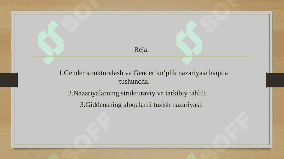 Gender strukturalash va Gender ko’plik nazariyasi 2