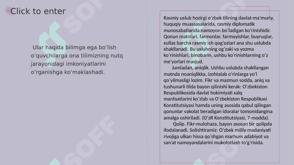 Nutqning uslubiy shakllari.  Nutq uslublari madaniyatiga munosabati 7