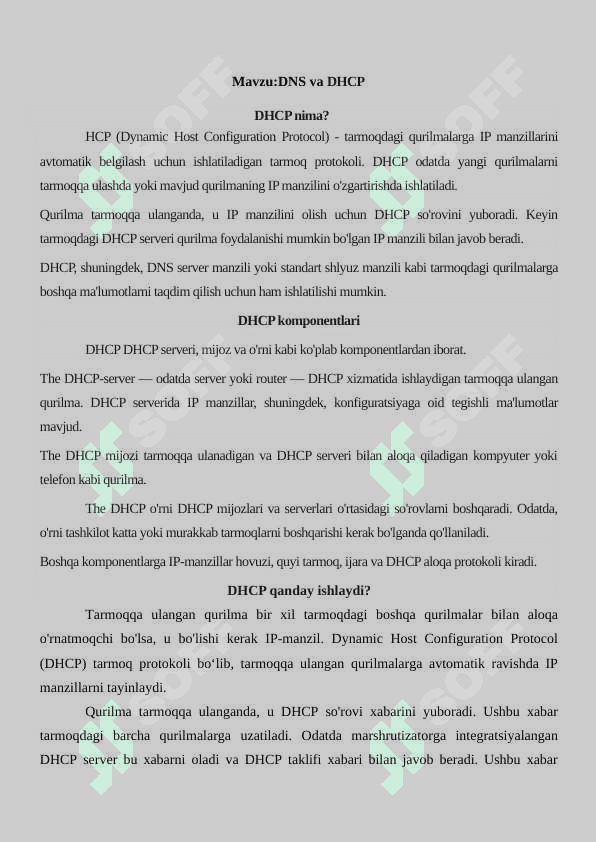 DNS va DHCP 2