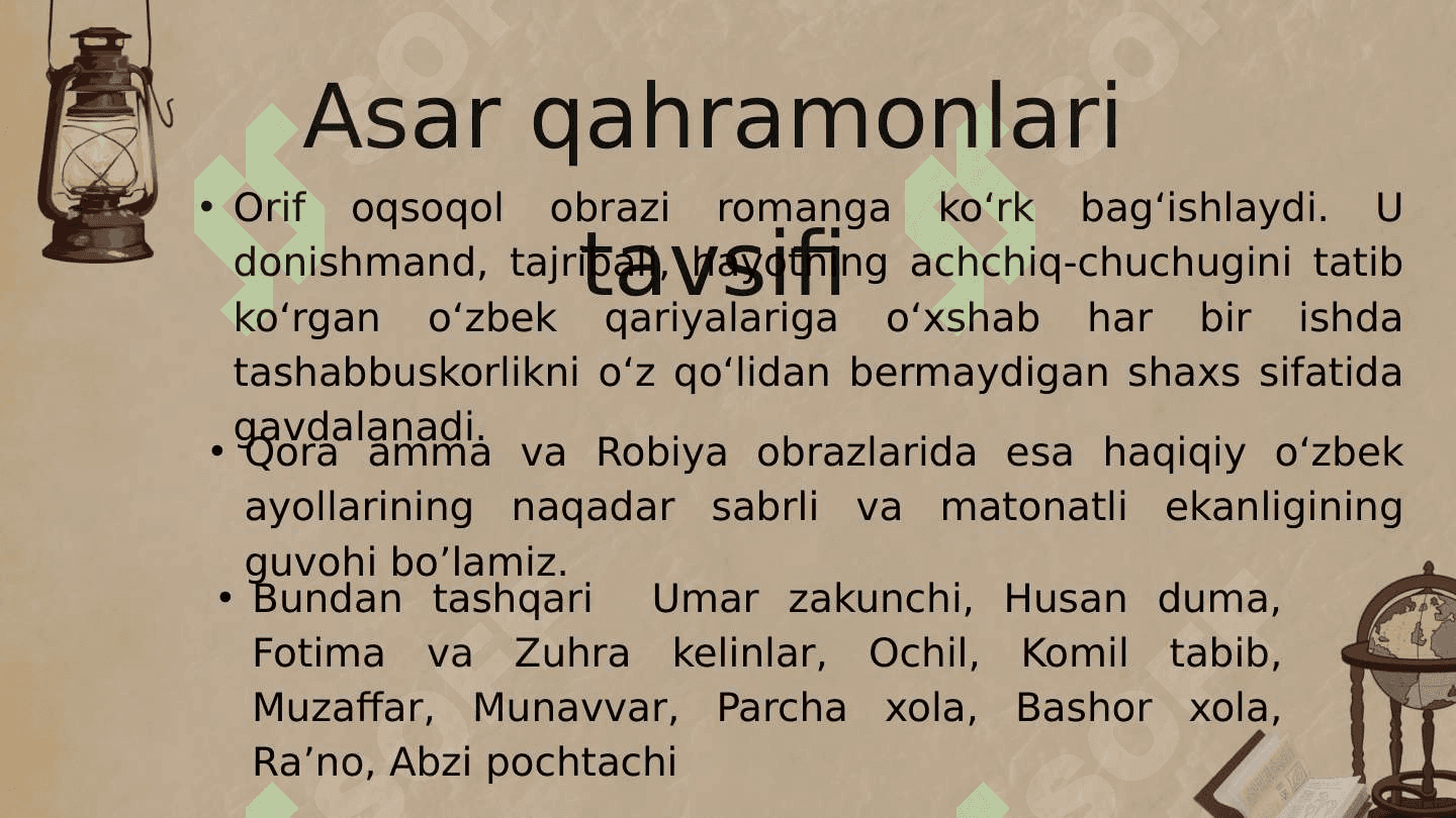 ikki eshik orasi asar bo'yich taqdimot 3