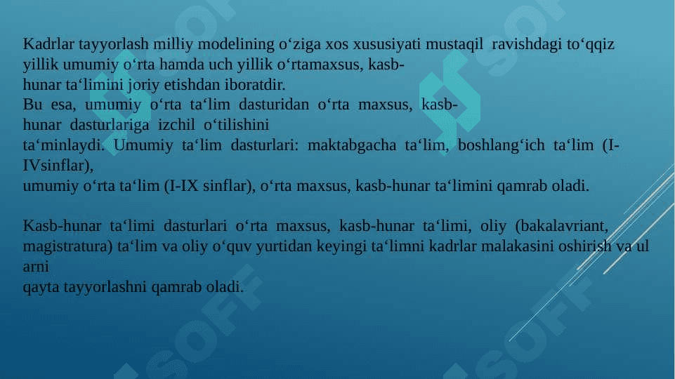 MAKTABGACHA TA’LIM-UZLIKSIZ TA’LIMNING      ALOHIDA TURI SIFATIDA 2