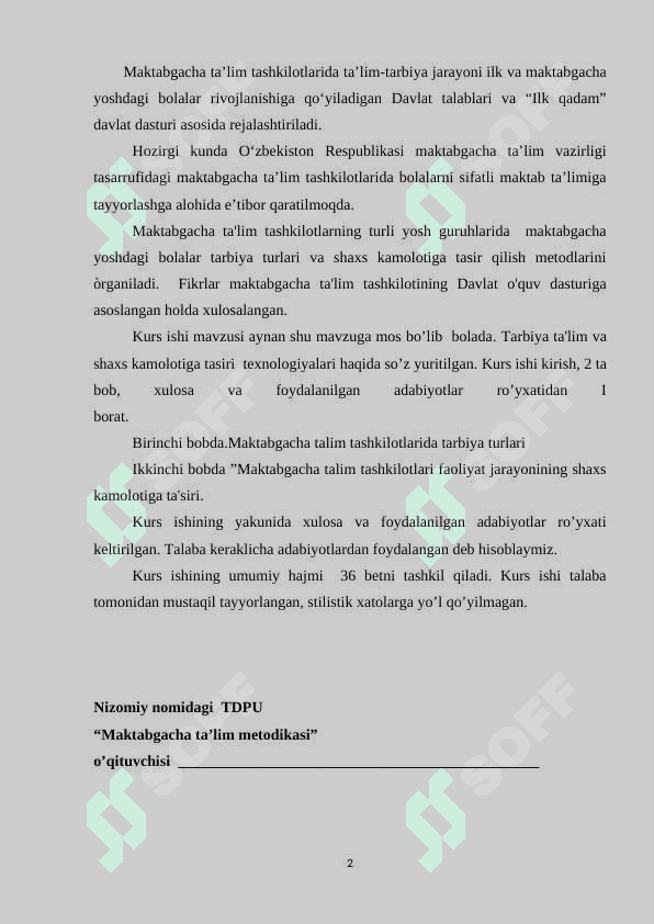 Maktabgacha taʼlim tashkilotida tashkil etadigan ijodiy oʻyinlar 2