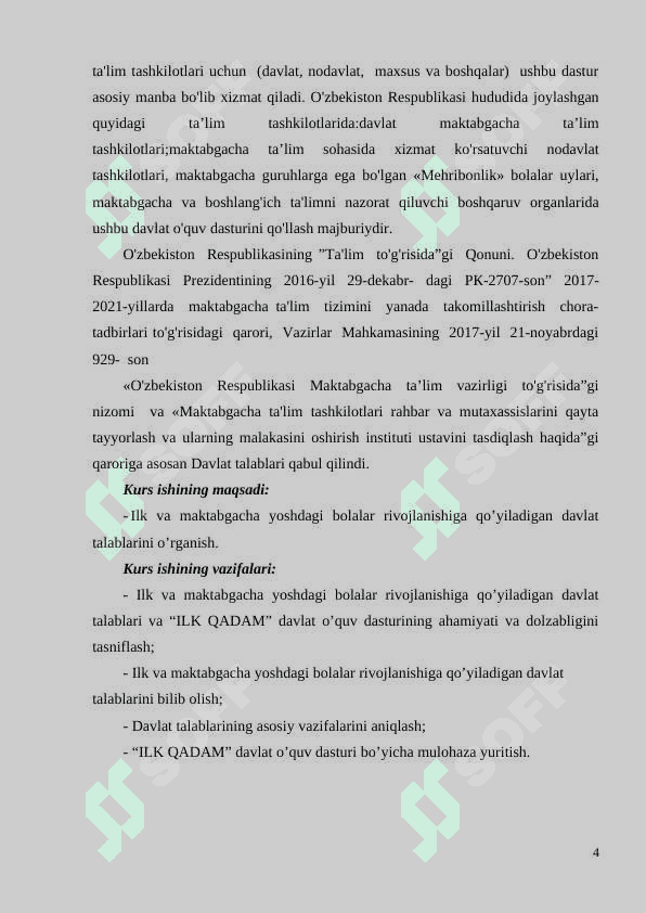 Maktabgacha taʼlim tarbiyaning Davlat standarti 4