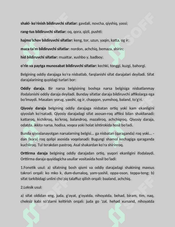 Sifat- so'z turkumi |Maqola 2
