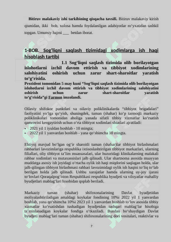 Sog'liqni saqlash harajatlari 7