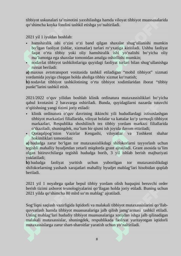Sog'liqni saqlash harajatlari 8