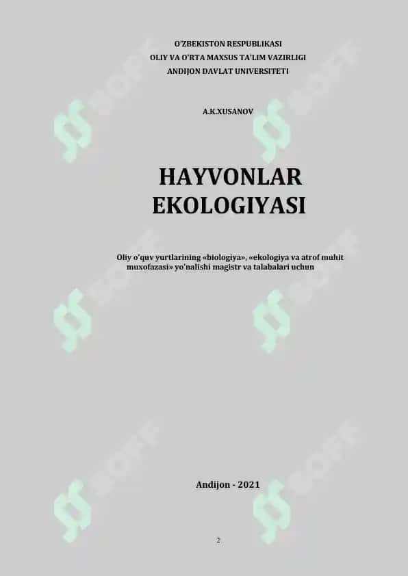 Hayvonlar Ekologiyasi 2