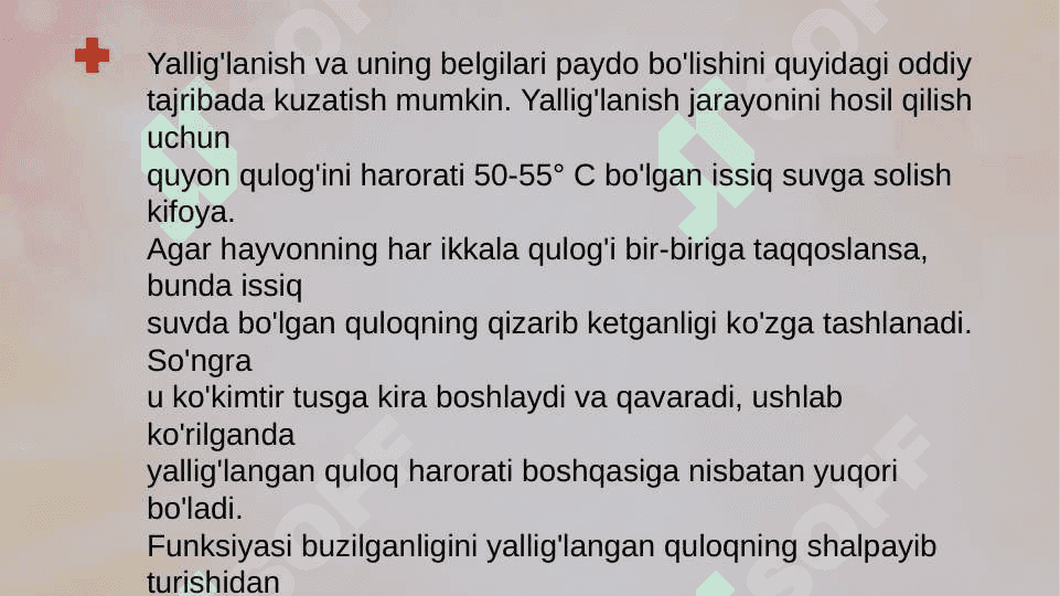 YALLIG'LANISH PATOFIZIOLOGIYASI 8