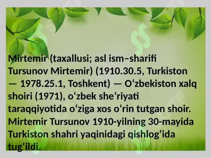 Mirtemir va Zulfiya hayoti va ijodi 3
