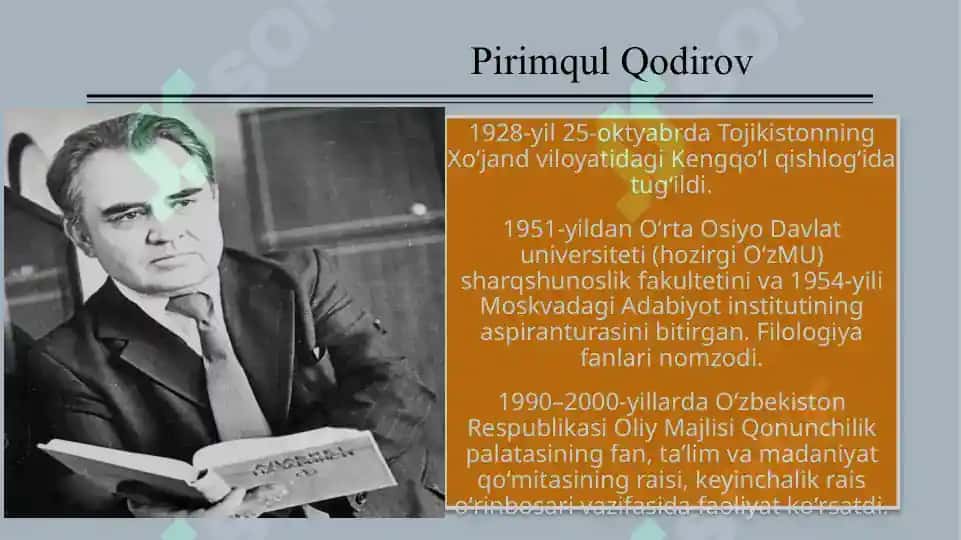 Pirimqul  Qodirov va  Oʻtkir Hoshimov hayoti va ijodi 3