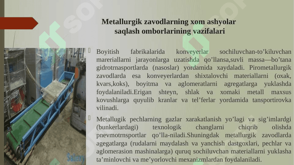 METАLLURGIK ZАVОDLАRNING ICHKI TRАNSPОRTLАRI VA  QURULMALARI. 4