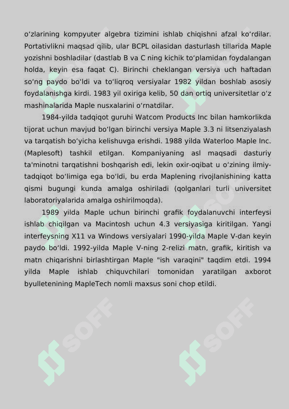 Maple tizimidagi paketlar va ularning tarkibiy qismi 6