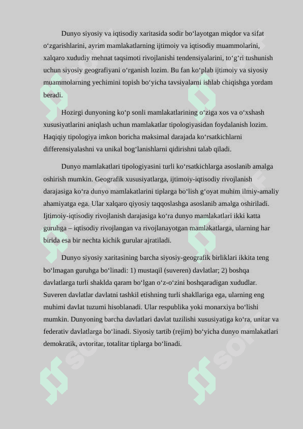 Dunyo siyosiy va iqtisodiy xaritasi 6