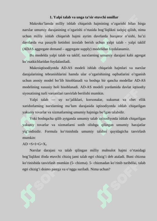 Yalpi talab - yalpi taklif modeli 2