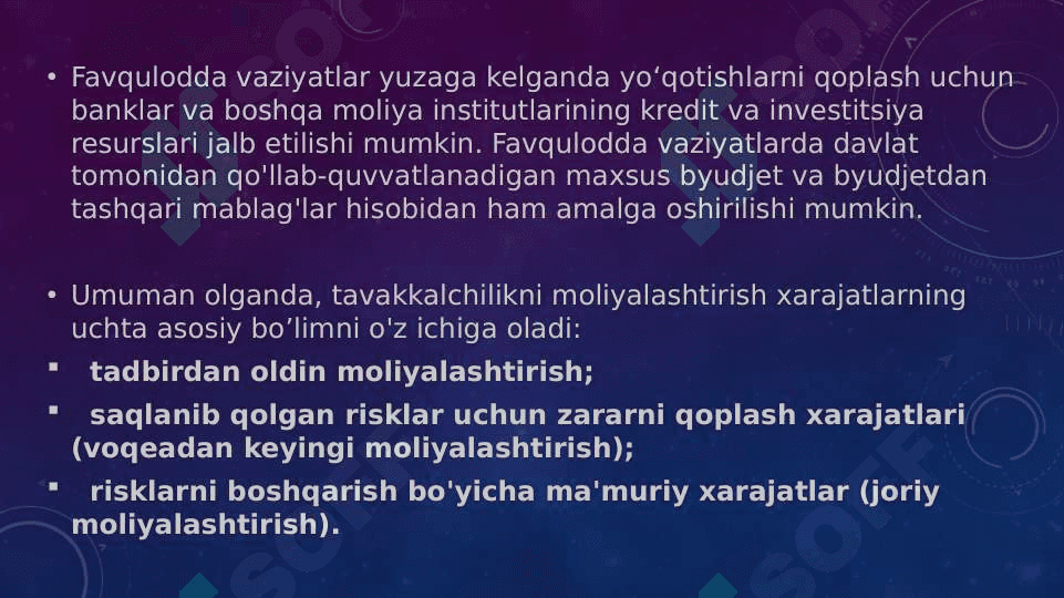 Risklarni moliyalashtirish manbalarining tasnifi 4