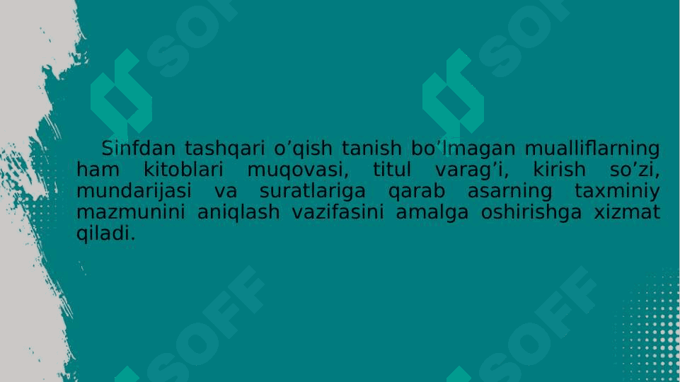 Sinfdan tashqari o'qish samaradorligini oshirish usul va vositalari 8