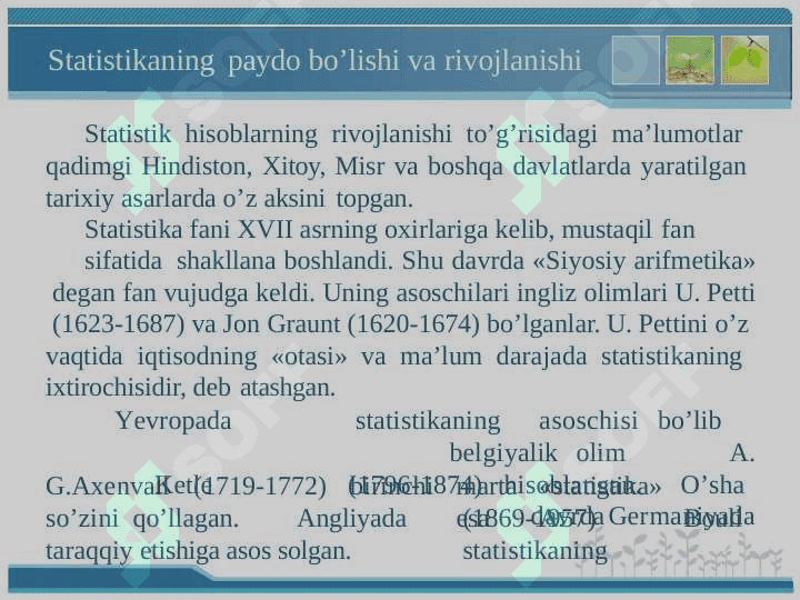 STATISTIKA FANINING  PREDMETI VA USULLARI 3