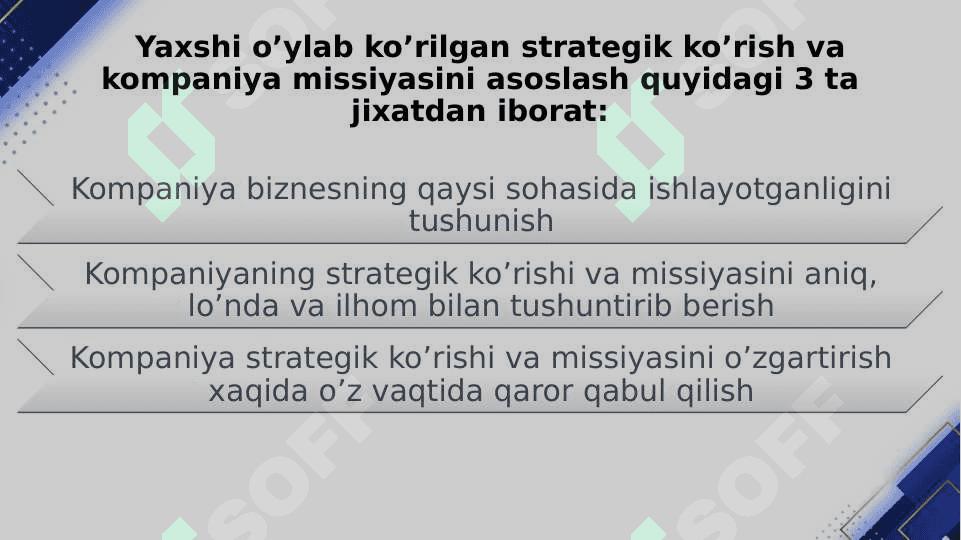 Strategiya yaratishning vazifalari 6