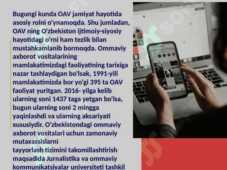 Oʻzbekiston Respublikasida ommaviy axborot vositalarining faoliyati (o'zgarish va muammolar) 2