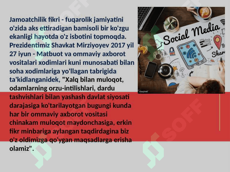 Oʻzbekiston Respublikasida ommaviy axborot vositalarining faoliyati (o'zgarish va muammolar) 4