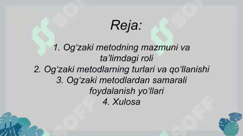 Oʻrgatishning ogʻzaki metod va usullari 2