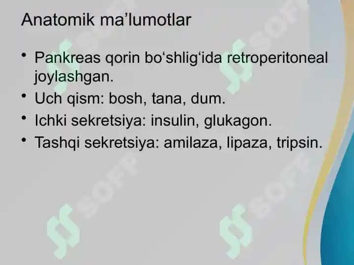 Me’da osti bezi  kistalari va o‘smalari 3
