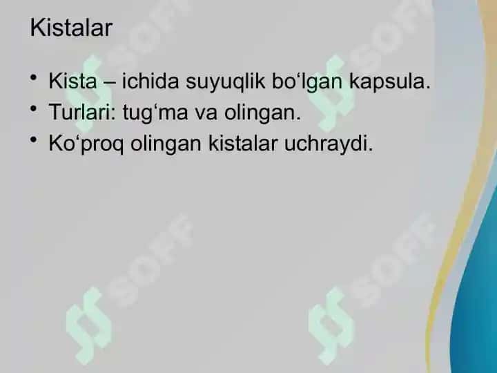 Me’da osti bezi  kistalari va o‘smalari 4