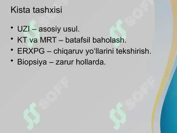 Me’da osti bezi  kistalari va o‘smalari 7