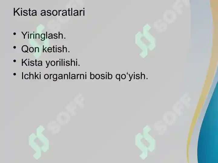 Me’da osti bezi  kistalari va o‘smalari 8