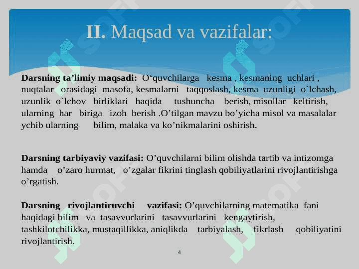 5-sinf matematika.Sodda geometrik shakllar dars ishlanma 4